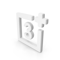 Age Restriction 3 Symbol White PNG & PSD Images
