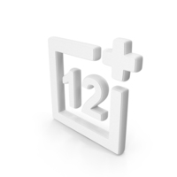 Age Restriction 12 Symbol White PNG & PSD Images