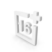 Age Restriction 16 Symbol White PNG & PSD Images