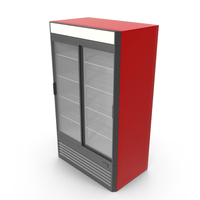 Empty Red Beverage Refrigerator PNG & PSD Images