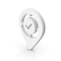 White Approved Location Symbol PNG & PSD Images