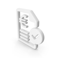 Bills Paid Euro Symbol White PNG & PSD Images