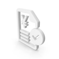 Bills Paid Yen Symbol White PNG & PSD Images