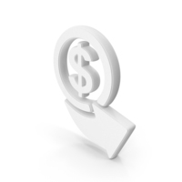 White Dollar Exchange Arrow Symbol PNG & PSD Images