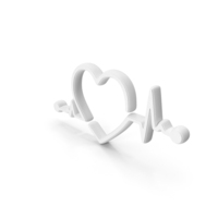 Heartbeat Graph Symbol White PNG & PSD Images