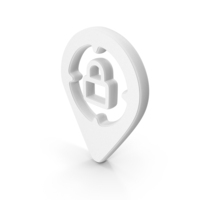 White Location Lock Symbol PNG & PSD Images