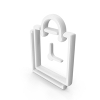 White Shopping Bag Purchase Time Symbol PNG & PSD Images