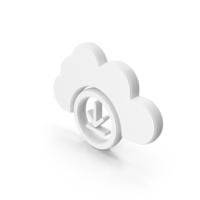Cloud Download Symbol White PNG & PSD Images