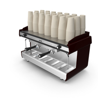 Espresso Coffee Machine With Paper Cups PNG & PSD Images