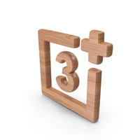 Age Restriction 3 Symbol Wood PNG & PSD Images