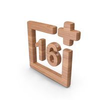 Wood Age Restriction 16+ Symbol PNG & PSD Images