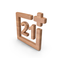 Wood Age Restriction 21+ Symbol PNG & PSD Images