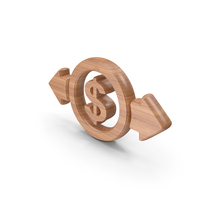 Wood Currency Exchange Dollar Symbol PNG & PSD Images