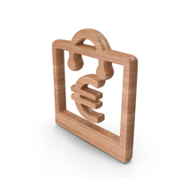 Wood Shopping Bag Euro Symbol PNG & PSD Images