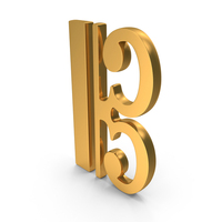 Gold C Clef Musical Note Icon PNG & PSD Images