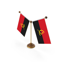 Angola Country Y Shaped Double Table Flag Stand PNG & PSD Images