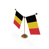 Belgium Country Y Shaped Double Table Flag Stand PNG & PSD Images