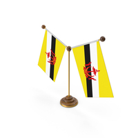 Brunei Country Y Shaped Double Table Flag Stand PNG & PSD Images