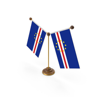 Cabo Verde Country Y Shaped Double Table Flag Stand PNG & PSD Images