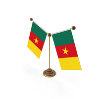 Cameroon Country Y Shaped Double Table Flag Stand PNG & PSD Images