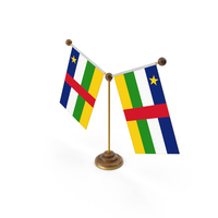 Central African Republic Country Y Shaped Double Table Flag Stand PNG & PSD Images