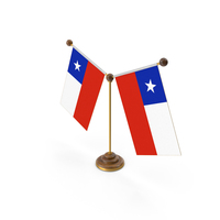Chile Country Y Shaped Double Table Flag Stand PNG & PSD Images