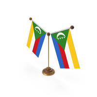 Comoros Country Y Shaped Double Table Flag Stand PNG & PSD Images