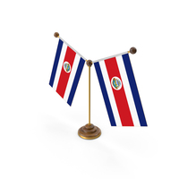 Costa Rica Country Y Shaped Double Table Flag Stand PNG & PSD Images