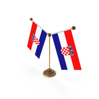 Croatia Country Y Shaped Double Table Flag Stand PNG & PSD Images