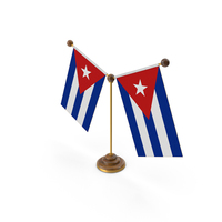 Cuba Country Y Shaped Double Table Flag Stand PNG & PSD Images