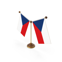 Czech Republic Country Y Shaped Double Table Flag Stand PNG & PSD Images