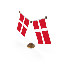 Denmark Country Y Shaped Double Table Flag Stand PNG & PSD Images