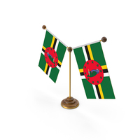 Dominica Country Y Shaped Double Table Flag Stand PNG & PSD Images