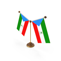 Equatorial Guinea Country Y Shaped Double Table Flag Stand PNG & PSD Images