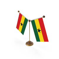 Ghana Country Y Shaped Double Table Flag Stand PNG & PSD Images