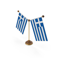 Greece Country Y Shaped Double Table Flag Stand PNG & PSD Images