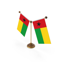 Guinea Bissau Country Y Shaped Double Table Flag Stand PNG & PSD Images