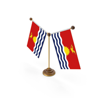 Kiribati Country Y Shaped Double Table Flag Stand PNG & PSD Images