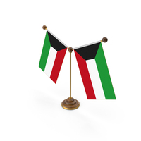 Kuwait Country Y Shaped Double Table Flag Stand PNG & PSD Images