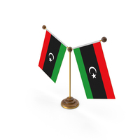 Libya Country Y Shaped Double Table Flag Stand PNG & PSD Images