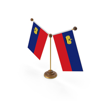 Liechtenstein Country Y Shaped Double Table Flag Stand PNG & PSD Images