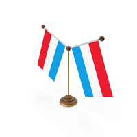 Luxembourg Country Y Shaped Double Table Flag Stand PNG & PSD Images