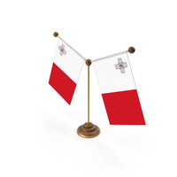 Malta Country Y Shaped Double Table Flag Stand PNG & PSD Images