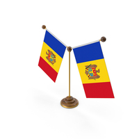 Moldova Country Y Shaped Double Table Flag Stand PNG & PSD Images