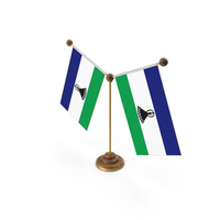 Lesotho Country Y Shaped Double Table Flag Stand PNG & PSD Images