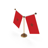 Morocco Country Y Shaped Double Table Flag Stand PNG & PSD Images