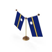 Nauru Country Y Shaped Double Table Flag Stand PNG & PSD Images