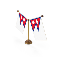 Nepal Country Y Shaped Double Table Flag Stand PNG & PSD Images