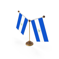 Nicaragua Country Y Shaped Double Table Flag Stand PNG & PSD Images