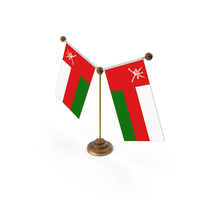 Oman Country Y Shaped Double Table Flag Stand PNG & PSD Images